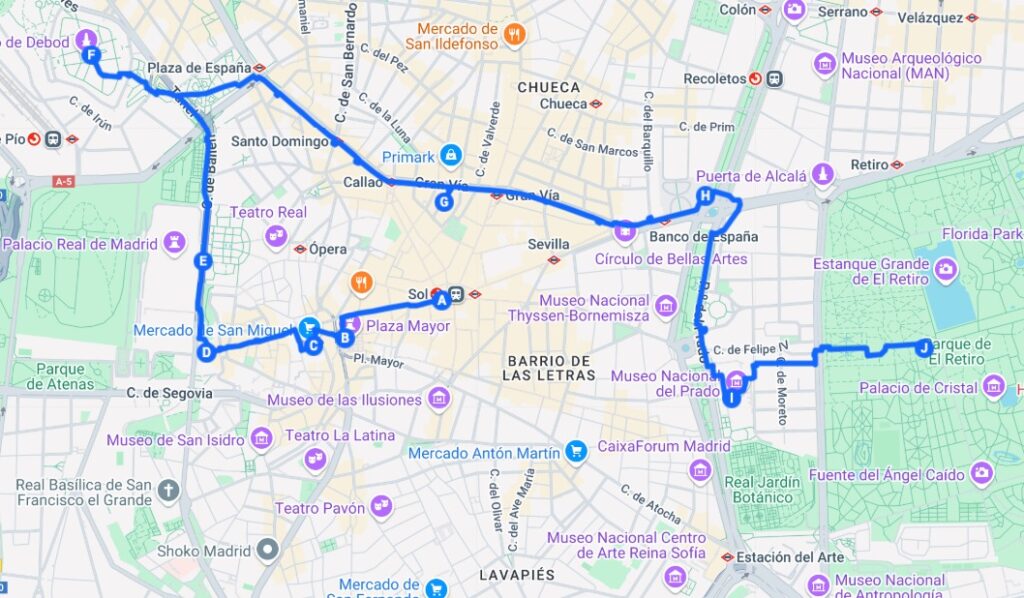Realiza tu propio tour con este Mapa Turístico de Madrid