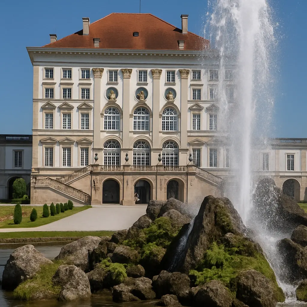 Nymphenburg Palace, fountain and formal gardens