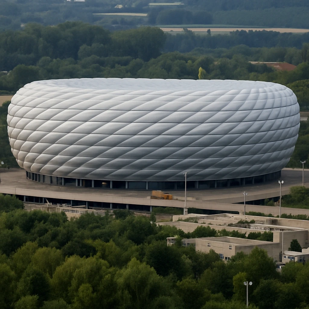 Panoramic view of the Allianz Arena in Munich