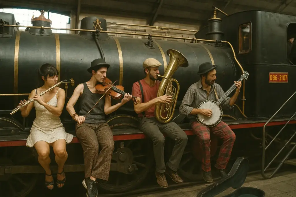Locomotora histórica en el Museo del Ferrocarril de Madrid