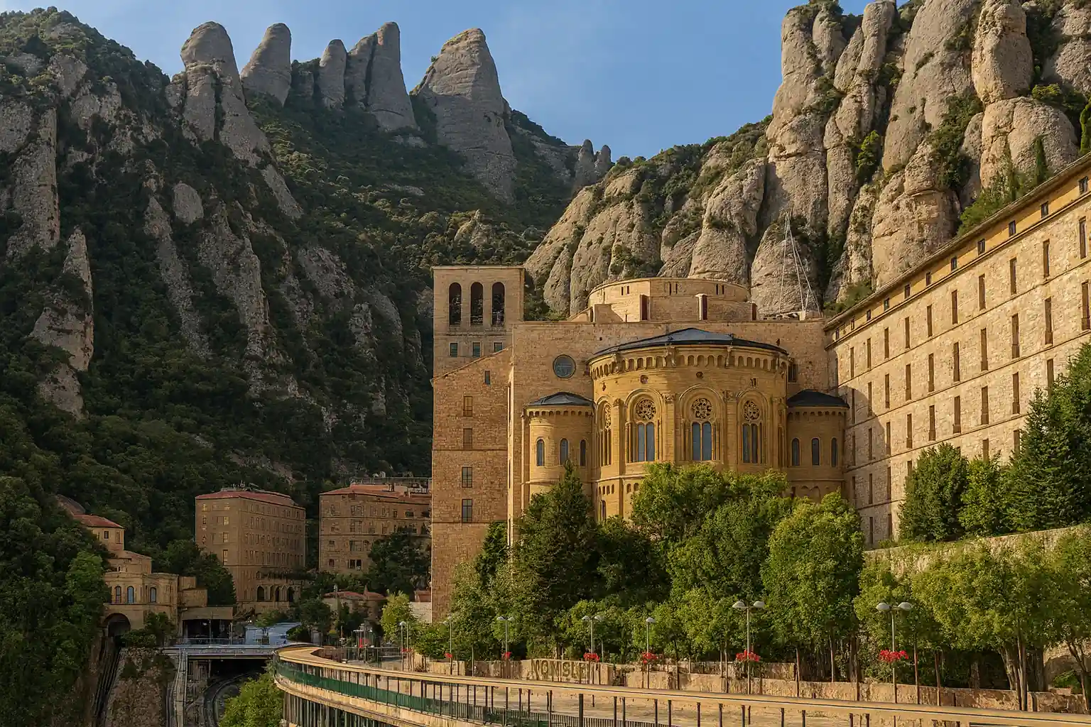 Regional train leaving Barcelona towards coastal and mountain day trip destinations