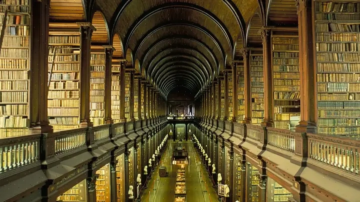Interior de Trinity College Dublin, biblioteca histórica
