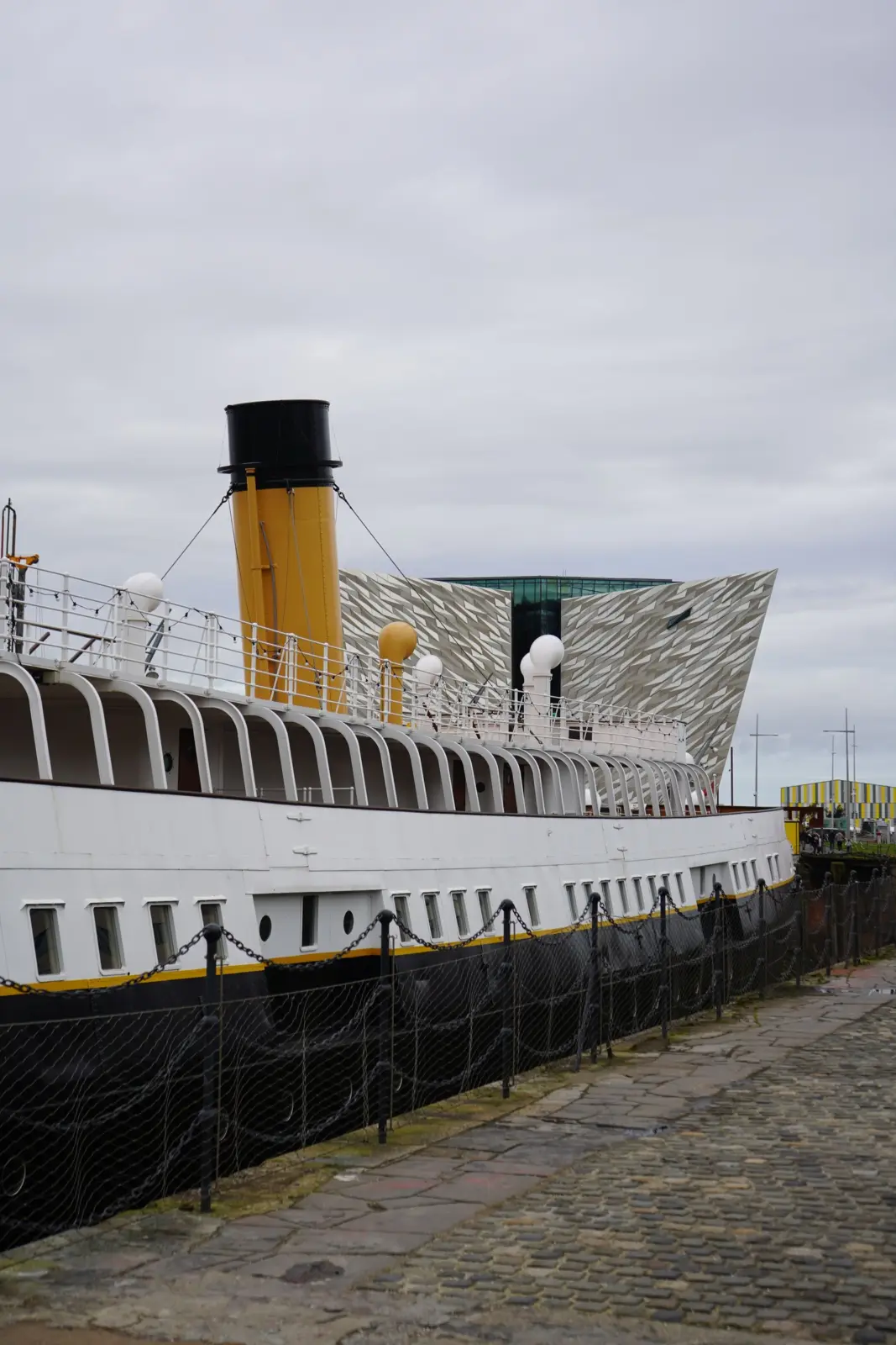 SS Nomadic moored beside Titanic Belfast in Belfast