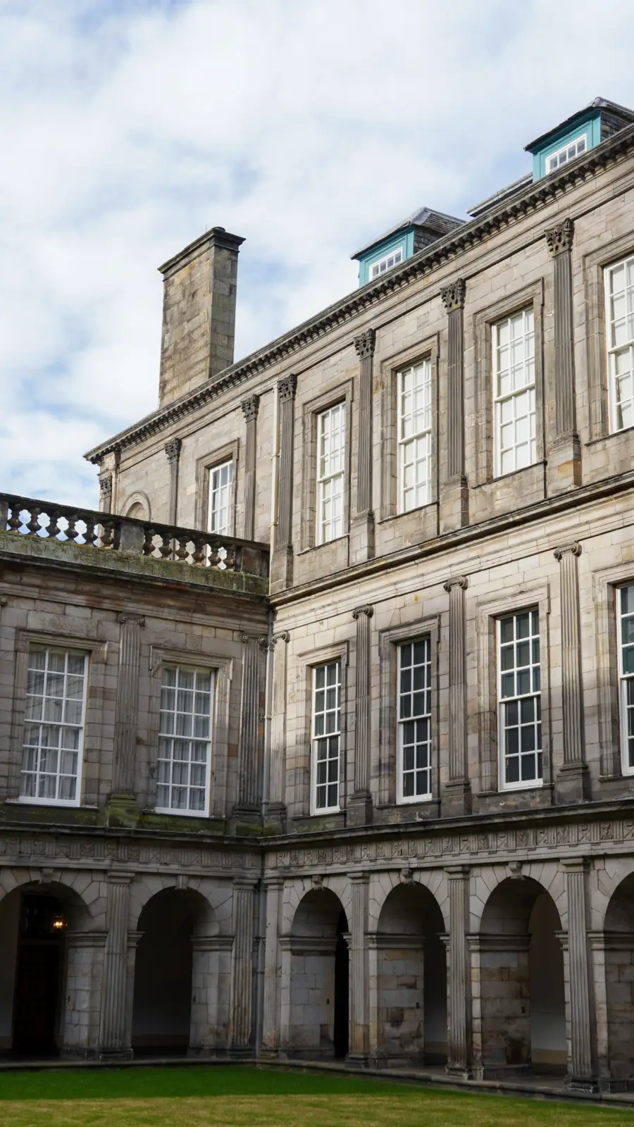 Inner courtyard of the Palace of Holyroodhouse in Edinburgh