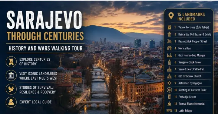 Sarajevo through centuries: History and Wars Walking Tour