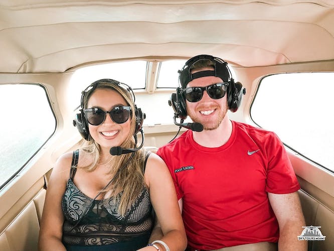 Miami downtown private plane tour with drinks