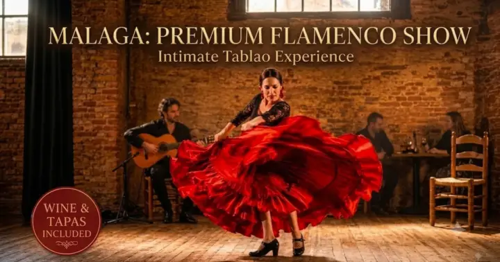 Málaga: espectáculo de flamenco prémium con vino y tapas