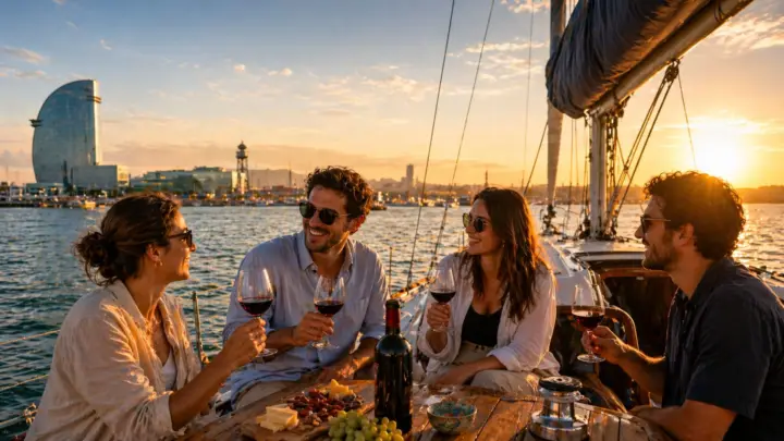 Barcelona: Degustacion de Vino Argentino en velero por el Marina vela