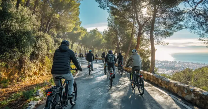 Málaga: tour de la ciudad en bicicleta eléctrica con el bosque de Gibralfaro