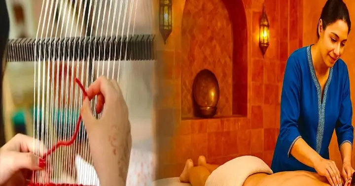 Hammam de Marrakech, masaje y taller de tejido de alfombras bereberes