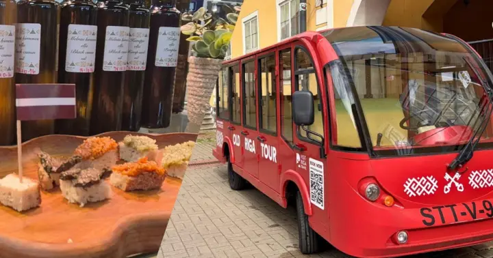 Riga Old Town E-Golf Cart Tour & Food Tasting at Market