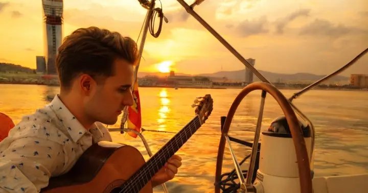 Barcelona: paseo en velero al atardecer con guitarra en directo, tapas y barra libre