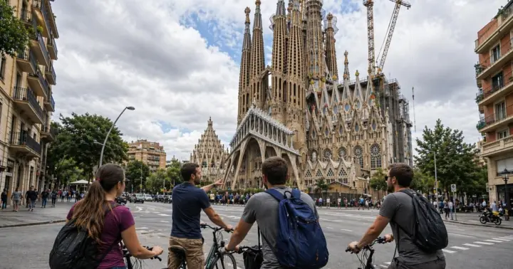 Barcelona: Tour privado en bici/eBike y entradas a la Sagrada Familia