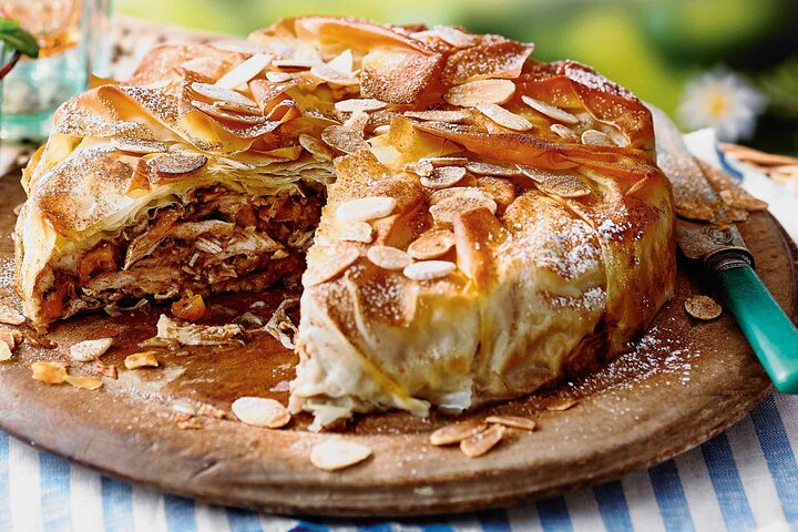 Clase de cocina: Pollo a la Pastilla, mariscos o Pichón