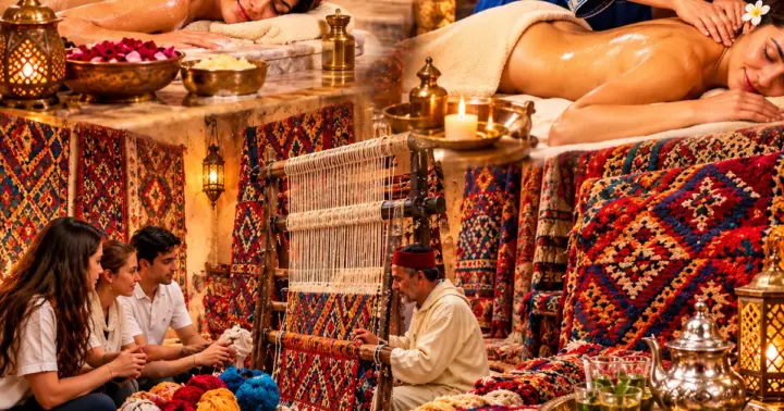 Marrakech: hamam, masaje y taller de tejido de alfombras bereberes