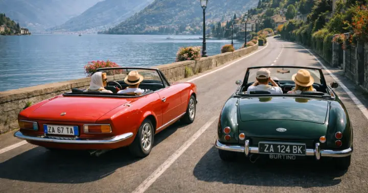 Desde Milán: excursión de 1 día en coche clásico por el lago de Como