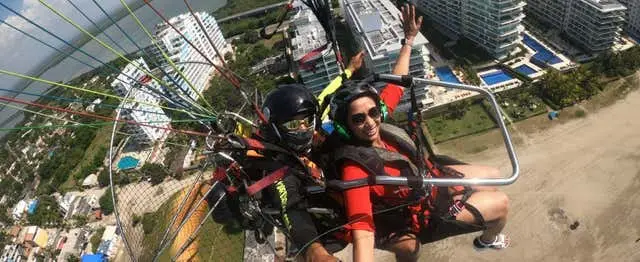 Cartagena Paragliding + Pescador Island Kayaking Tour