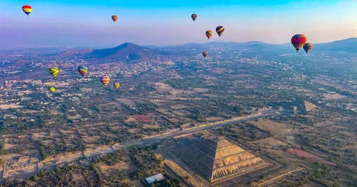 Teotihuacán: paseo en globo aerostático con desayuno y traslado