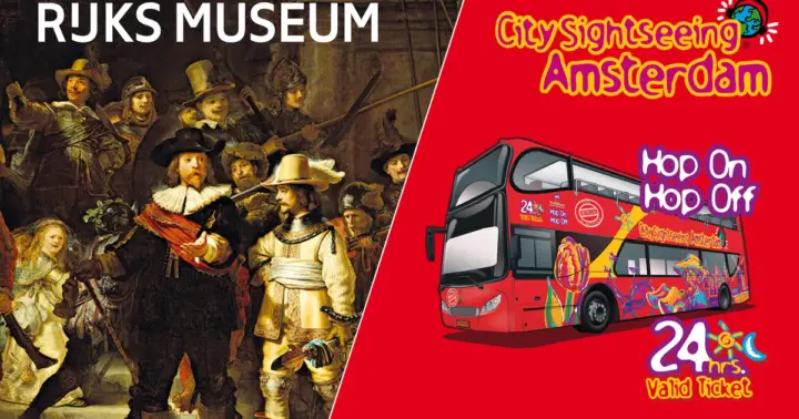 Ámsterdam: Combo Rijksmuseum & Autobús turístico Hop-On Hop-Off