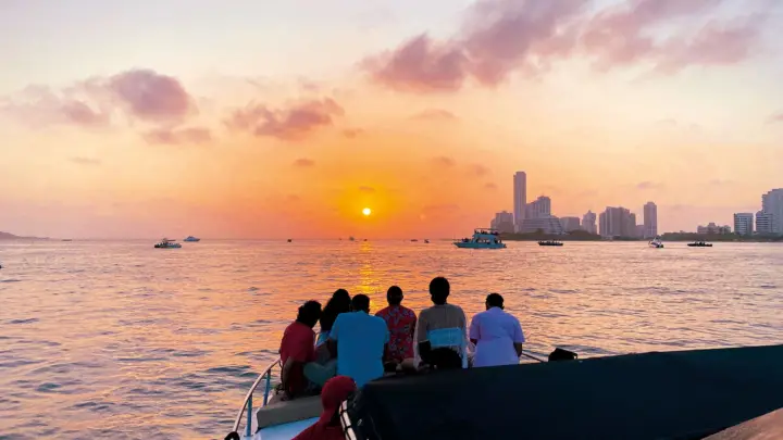 Magic Sunset in the Cartagena Bay with a Boat Party